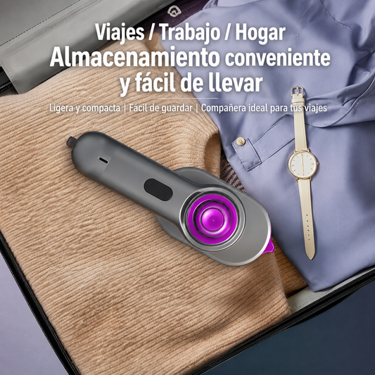 Mini plancha de vapor portátil para ropa con rotación de seguridad, resistente a altas temperaturas y diseñada para uso doméstico. Ideal para planchar prendas de forma rápida y cómoda en casa o de viaje.