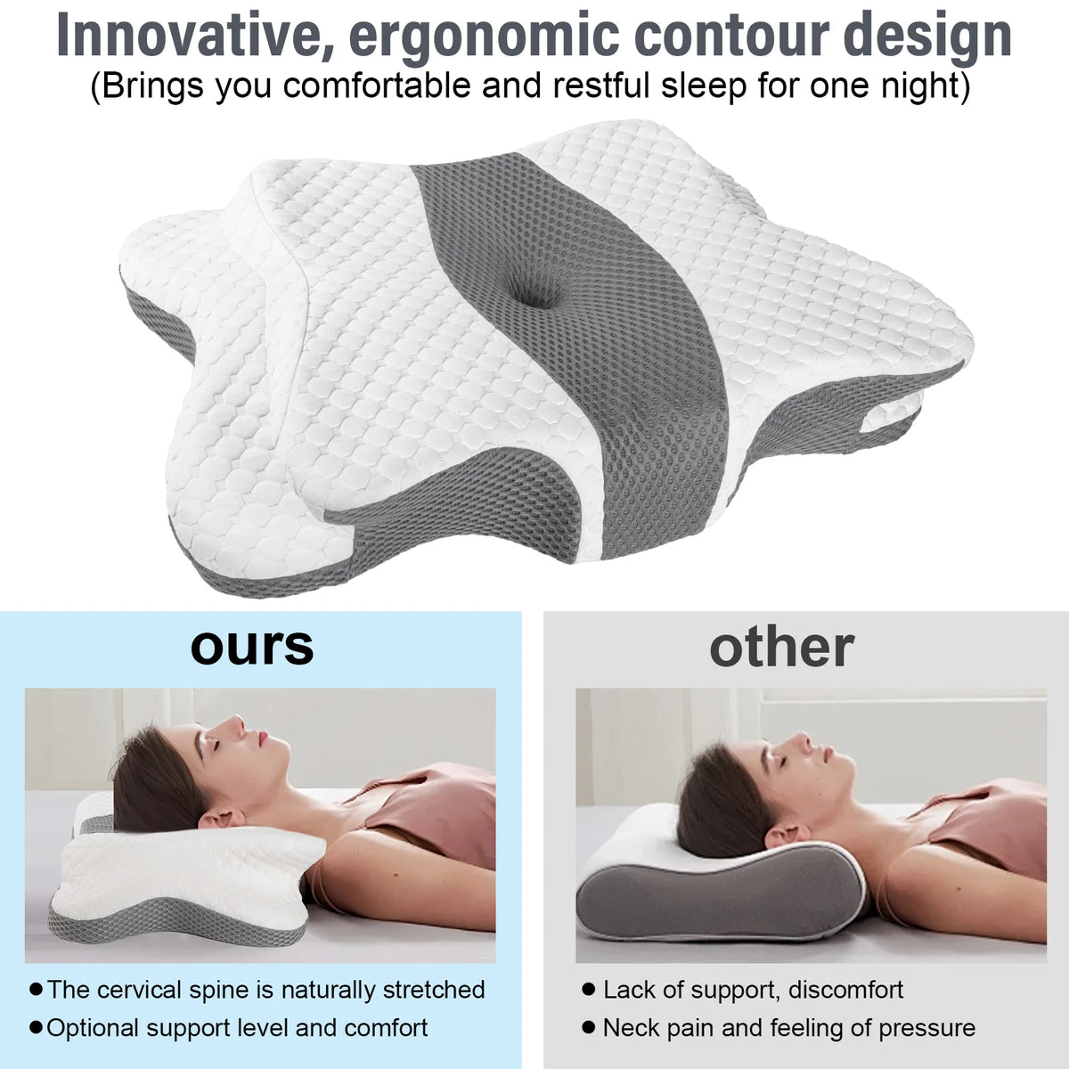 Orthopedic Cooling Cervical Support Pillow