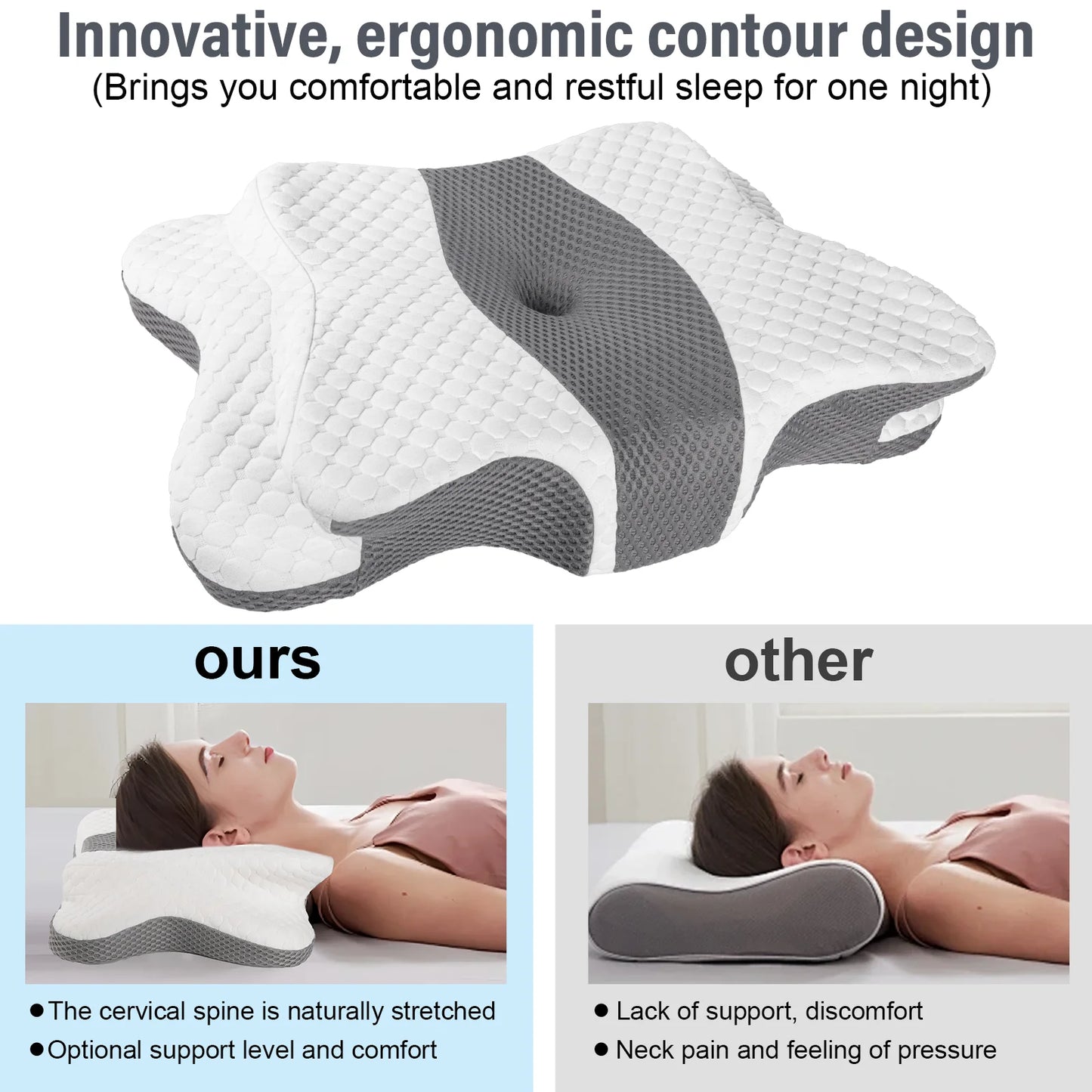 Orthopedic Cooling Cervical Support Pillow